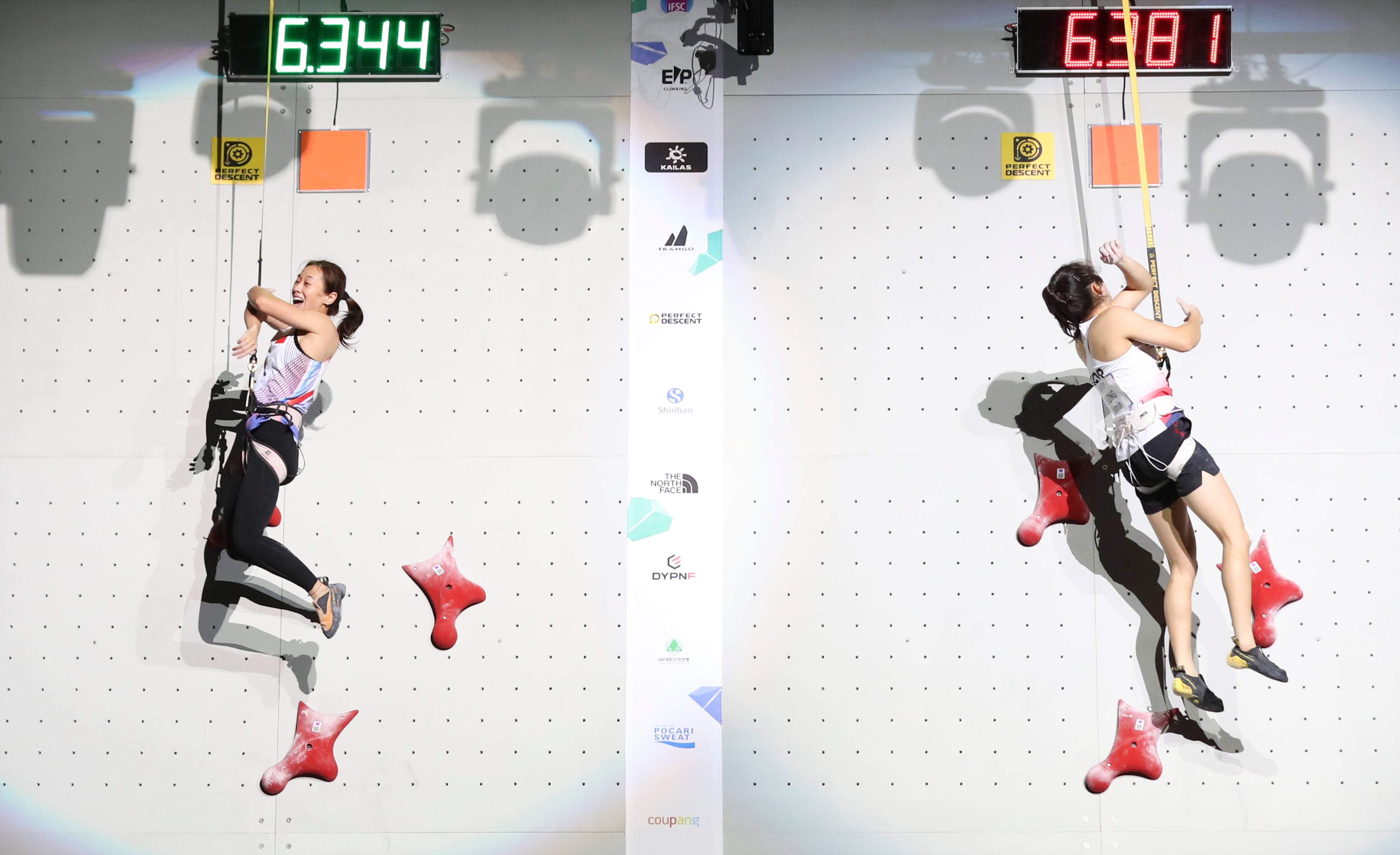 （体育）攀岩——世锦赛：中国选手获得速度赛亚军、季军